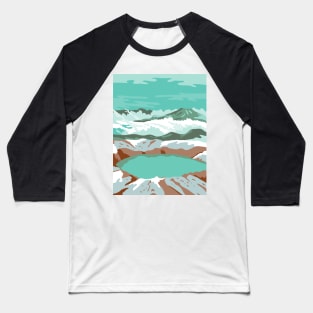 Katmai National Park and Preserve at Summit Crater Lake of Mount Katmai Alaska United States WPA Poster Art Color Baseball T-Shirt